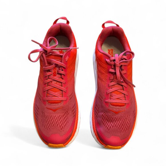 Hoka One One Clifton 6 Women’s 8.5 Poppy Red Running Shoes | Cushioned Trainer - Picture 6 of 9